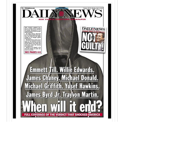 Spørgsmål. Hvornår slutter det, lyder det på forsiden af newyorkeravisen The Daily News. Vreden er ikke slut på Twitter - selv om enkelte upassende jokes også sniger sig ind. 