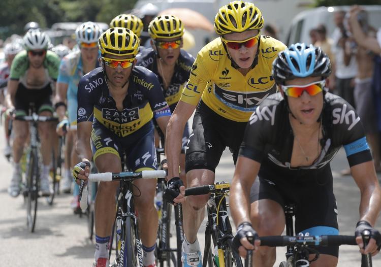 Angrebslysten. Det lykkedes ikke Contador at sætte manden i den gule trøje, Chris Froome, af i dagens etape. 