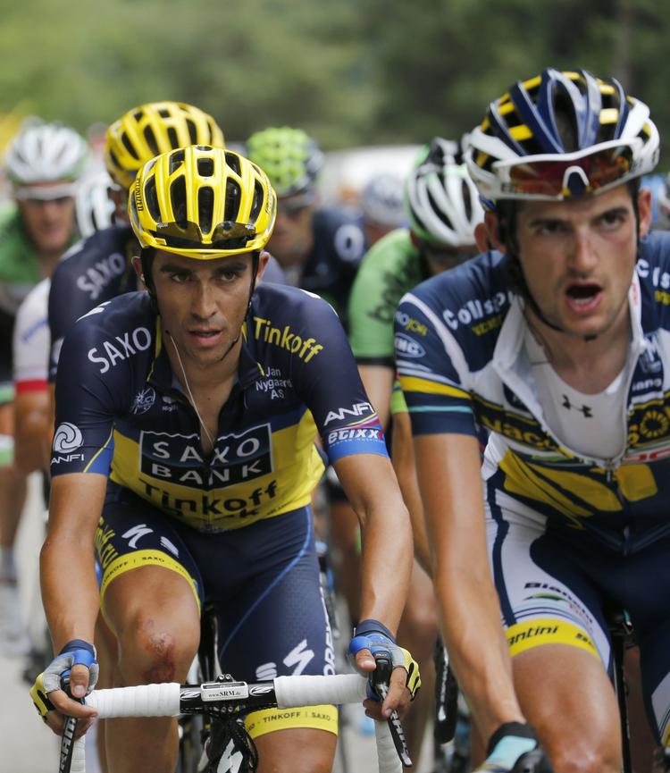 Forsøg. Trods flere forsøg på at sætte Chris Froome (Sky) måtte Alberto Contador endnu engang sande, at den 28-årige kenyaner ikke viser de store svaghedstegn. 