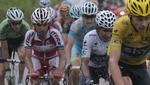 Topryttere. Mollema, Rodriguez, Fuglsang og  Quintana lå i slipstrømmen på Froome på vej op ad den sidste stigning i går. De må i dag kæmpe om de sekundære placeringer i den samlede stilling. 