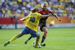 semifinale. Efter en jævnbyrdig første halvleg, sad Sverige på det meste i anden halvleg af semifinalen ved EM mod Tyskland. Men tyskerne vandt. 