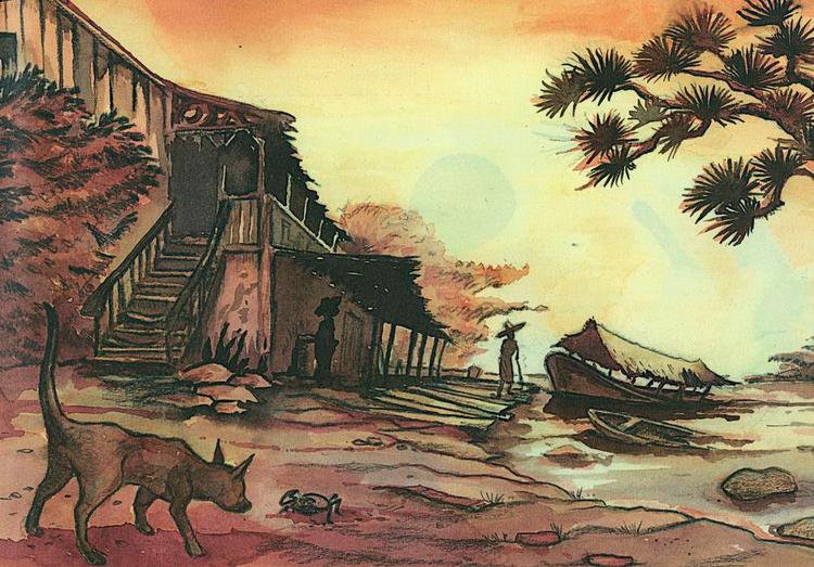 Sammenhæng. Peter Petersens illustrationer til Conrads roman komplementerer bedst naturbeskrivelserne. Illustration fra bogen. 