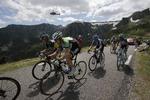 bjergtrøje.  Nicolas Roche (bagerst til venstre) har følt sig godt tilpas på stigningerne i Spanien hidtil i Vueltaen. 