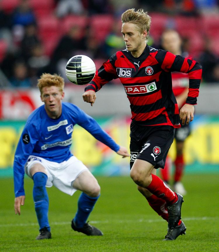 skifte. Ken Ilsø (th) optrådte inden tiden i tysk fodbold for FC Midtjylland. 