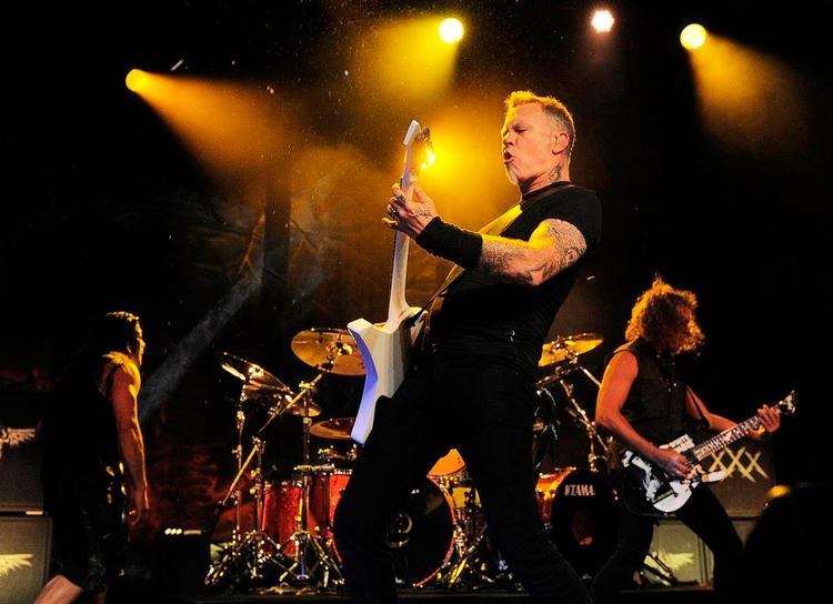 Metal. James Hetfield fotograferet ved en koncert i San Diego for to uger siden. 