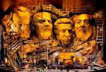 Mounst-Castorf. Socialismens gamle helte , Marx, Lenin, Stalin og formand Mao til Wagner-festspil. 