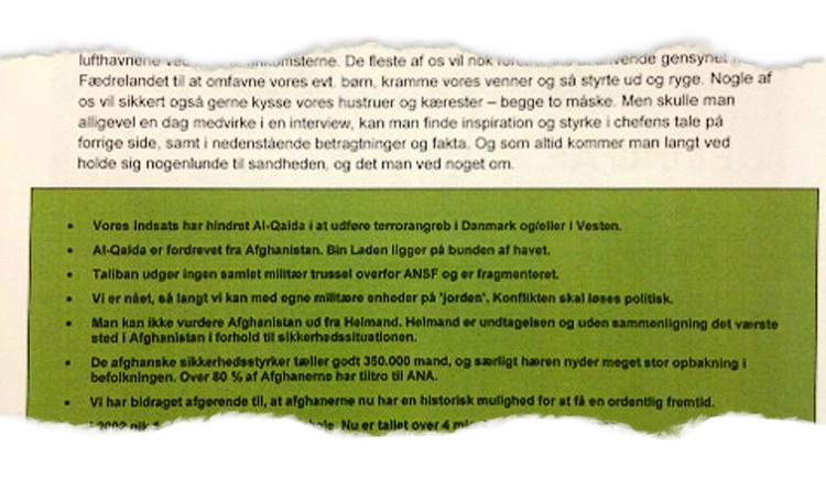 FAKTA. Uddrag af brev til soldaten fra Hold 15. 