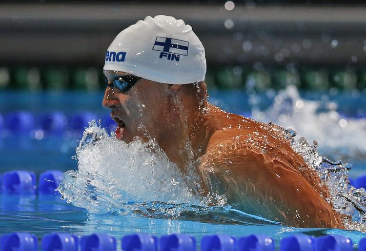 BRONZEVINDER. Med en finsk rekordforbedring på et sekund vandt Matti Mattsson bronze i 200 meter brystsvømning. 