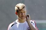 Småskadet. Andreas Cornelius er tvivlsom til landskampen i Polen i næste uge. 