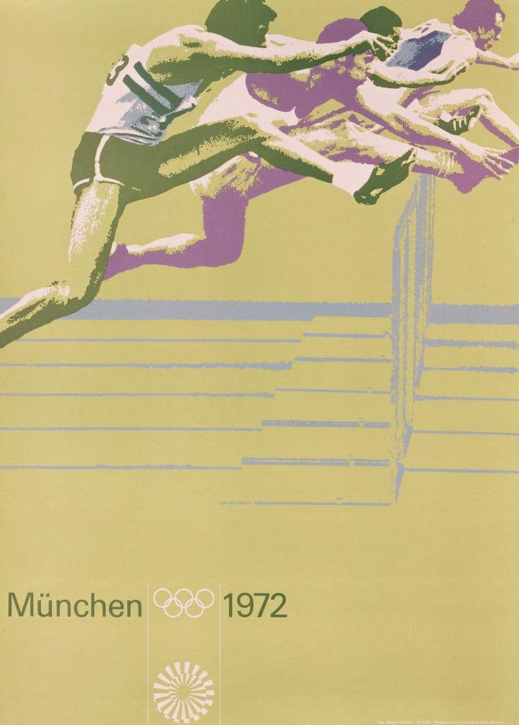 1972. Den officielle OL-plakat til atletikkonkurrencerne ved legene i München, hvor Vesttyskland fik flere sensationsvindere. 
