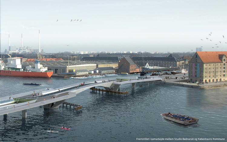 Model. Op mod 7.000 cyklister forventes dagligt at krydse Inderhavnsbroen - når den en dag er klar til brug. 