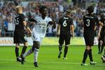 trimmet. Swansea har fået et nyt angrebsvåben i form af  Wilfried Bony (nummer to fra venstre), som her har åbnet sin målkonto mod Malmö FF. 