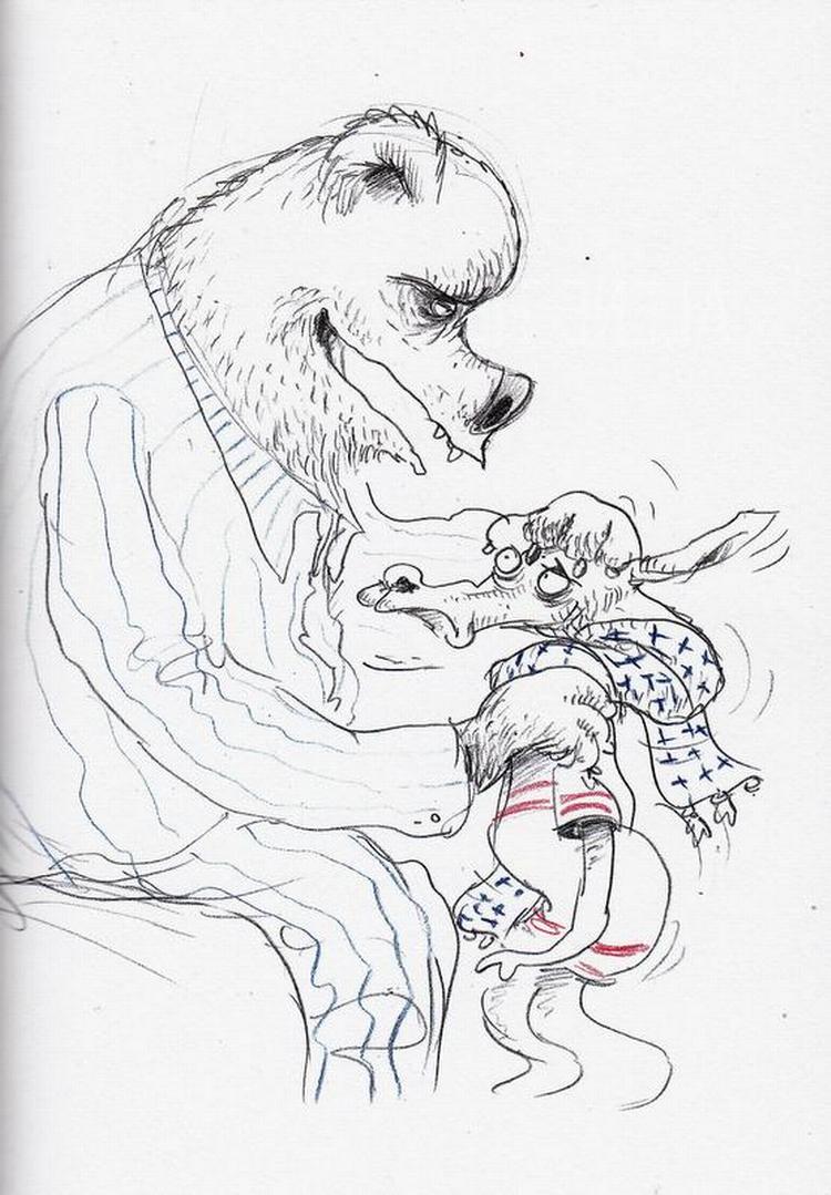 Naturligvis. At giraffen Malthes far er en bjørn, kommer ikke bag på nogen, der er fortrolig med Morgenthalers univers. 