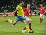 HATTRICK. For anden gang på et år scorede Zlatan Ibrahimovic tre gange i en landskamp. 