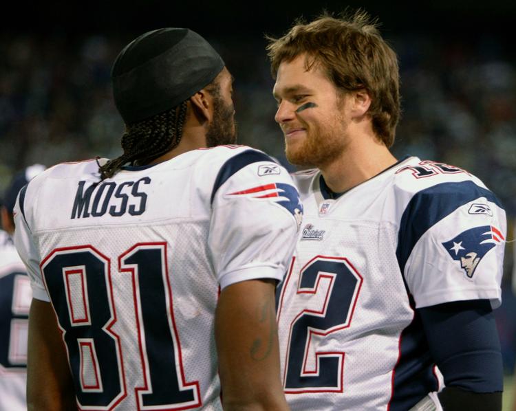 comeback. Randy Moss har en fortid i blandt andet New England Patriots sammen med Tom Brady. 