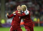 MÅLSCORER. Ajax-spillerne Christian Eriksen og Nicolai Boilesen stod for henholdsvis en scoring og et måloplæg mod Polen. 