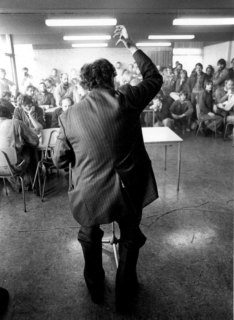 Mogens Glistrup på valgturne, januar 1982. 