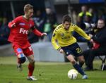 talentpleje. Brøndbys Mathias Gehrt (th) kan være på vej mod hollandsk fodbold. 