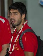 skammekrog. Liverpools Luis Suarez har sandsynligvis måttet give Liverpool og træner Brendan Rodgers en undskyldning for at få lov til at deltage i træningen med de andre Liverpool-spillere. 