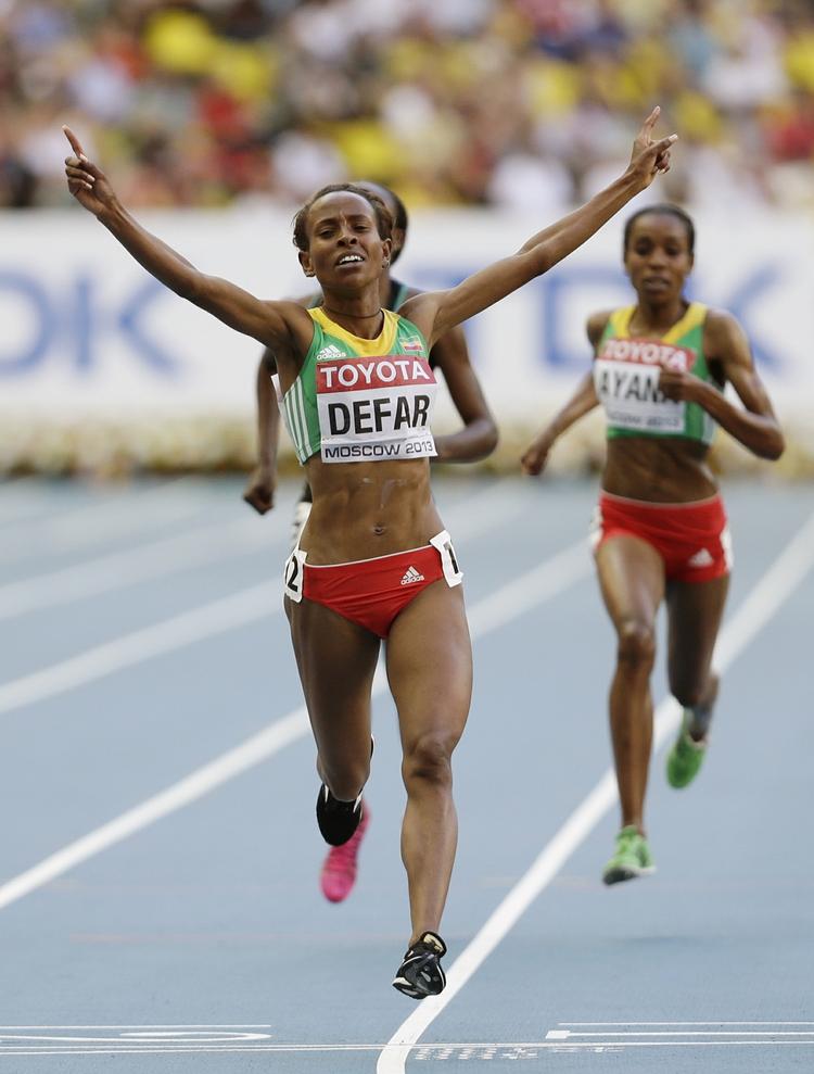 Mesteren. Meseret Defar trumfede sit OL-guld med VM-titlen i Moskva. 
