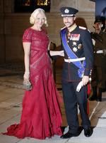 Mette-Marit. Her ses hun med sin Haakon. 