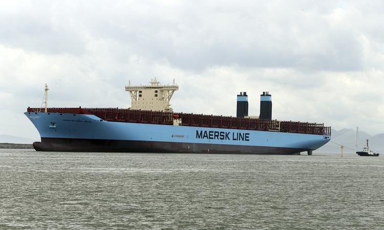 kæmpe. Mærsk Mc-Kinney Møller - for det hedder kæmpe-containerskibet her - er verdens største af sin art. I dag passerer skibet for første gang Storebælt. (arkiv) 