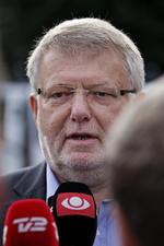Presset. Erling Andersen var presset i  Skattesagskommissionen. 