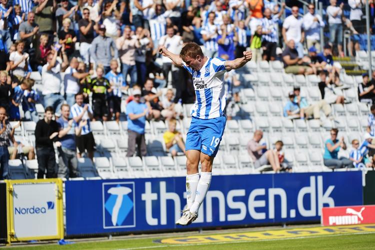 MATCHVINDER. Den fik en med vristen, da Jeppe Hansen scorede OB's sejrsmål. 