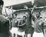 1958. Som 28-årig var Gylmar dos Santos Neves (i midten)  en af de ledende skikkelser på holdet fra 1958, hvor Pelé brød gennem lydmuren som 17-årig. 