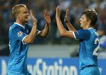 MULIGHED. I kvalifikationen blev FC Nordsjælland slået af Zenit Leningrad, og Andrey Arshavin (th.) og Igor Smolnikov er mulige modstandere for FC København. 