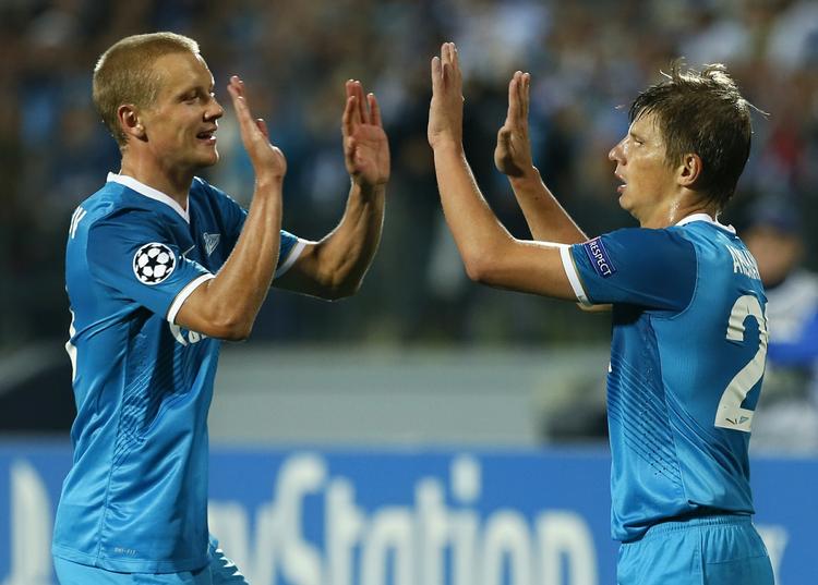MULIGHED. I kvalifikationen blev FC Nordsjælland slået af Zenit Leningrad, og Andrey Arshavin (th.) og Igor Smolnikov er mulige modstandere for FC København. 