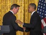 Venner. David Cameron og Barack Obama er nære allierede. Men i Syrien-aktionen må Obama klare sig uden britisk opbakning 