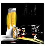 forsvind. Hvis du ikke er smuk nok, kommer du ikke ind på de mest hypede københavnske natklubber. Tegning: Jørn Villumsen 