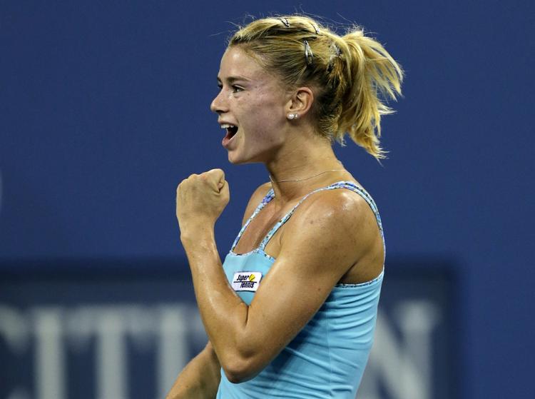 Tennis. Camila Giorgi jubler efter sejren over Caroline Wozniacki. 