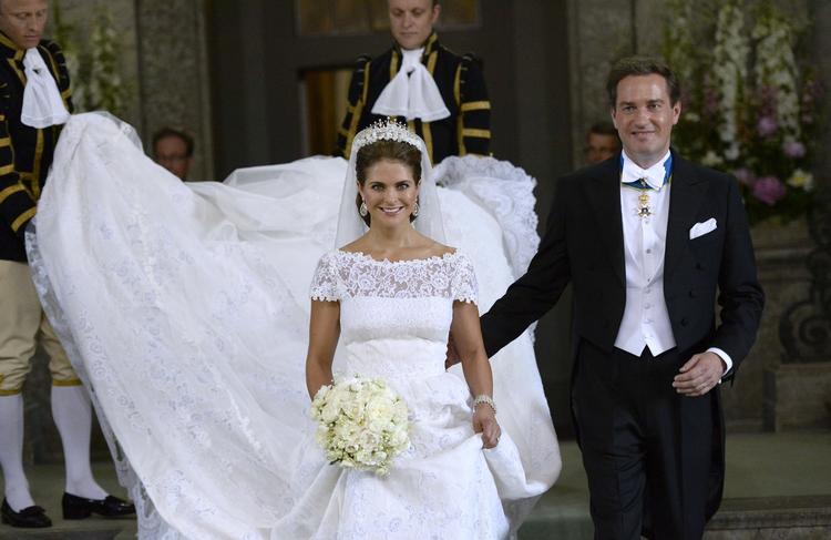 Gravid. Den svenske prinsesse Madeleine blev gift med Christopher O'Neill i juni. Til marts skal de være forældre. (Arkivfoto) 