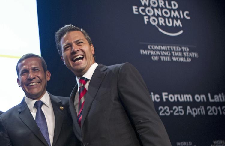 Nedtur. Præsidenterne fra henholdsvis Peru og Mexico, Ollanta Humala og Enrique Pena Nieto, har mere grund til at more sig over den økonomiske udvikling, end vi åbenbart har herhjemme. 