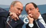 Uenige. Franske  Francois Hollande, th, sammen med Ruslands Vladimir Putin. De to er uenige om, hvad der skal ske i Syrien. 