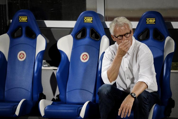 2-1. Landstræner Morten Olsen var ikke tilfreds med den danske indsats mod Malta. Men tilfreds med de tre point. 