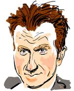 Skavlan. Den 47-årige Fredrik Skavlan har arbejdet som journalist og bladtegner, inden han blev vært for talkshowet 'Absolutt' på norsk tv i 1996. I 1998 blev han vært på talkshowet 'Først og sist', som i ni år var et af Norges mest sete tv-programmer. I 2009 begyndte han som vært for 'Skavlan' i Sverige, og efter første sæson koblede også norske NRK sig på programmet. Tegning: Mette Dreyer 
