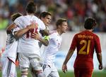 Kaptajnen. Daniel Agger var banens bedste i Jerevan. 