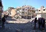 Homs. Et billede fra Homs taget af en lokal indbygger - billedets autenticitet er bekræftet ifølge AP. 