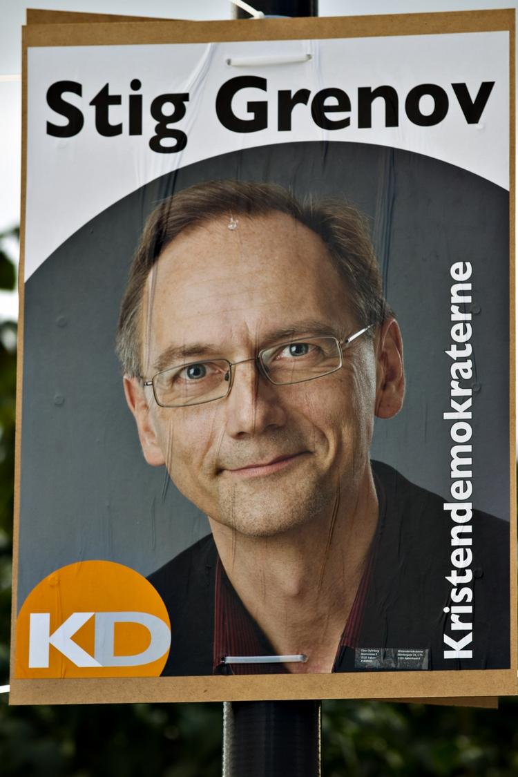 Optimisme. Stig Gernov fra Kristendemokraterne på valgplakaten i 2011. Han tror stadig på, at partiet kan komme i Folketinget. 