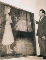 Outsider. Som kunstner var Kay Christensen en outsider i sin tid, ikke kun fordi han holdt fast ved menneskeskildringen, men også fordi hans billeder rummede en sjælden poetisk stoflighed. Farveholdningen i hans skildringer, som f.eks. her af pigen med kælenavnet 'La Mouche' er mørkløden, blød og besjælet af en særlig aura. 