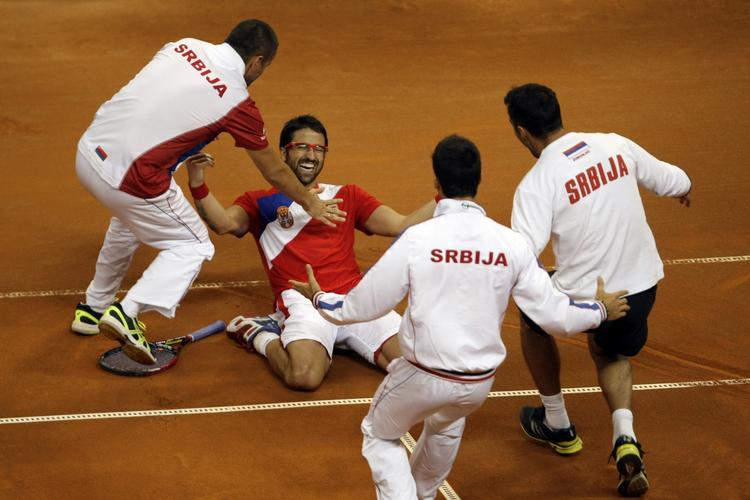 MATCHVINDER. Den afgørende kamp i semifinalen blev vundet af Janko Tipsarevic. 