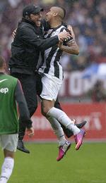 Optakt. Arturo Vidal (th) udlignede for Juventus i 1-1-kampen mod Inter i lørdags. 