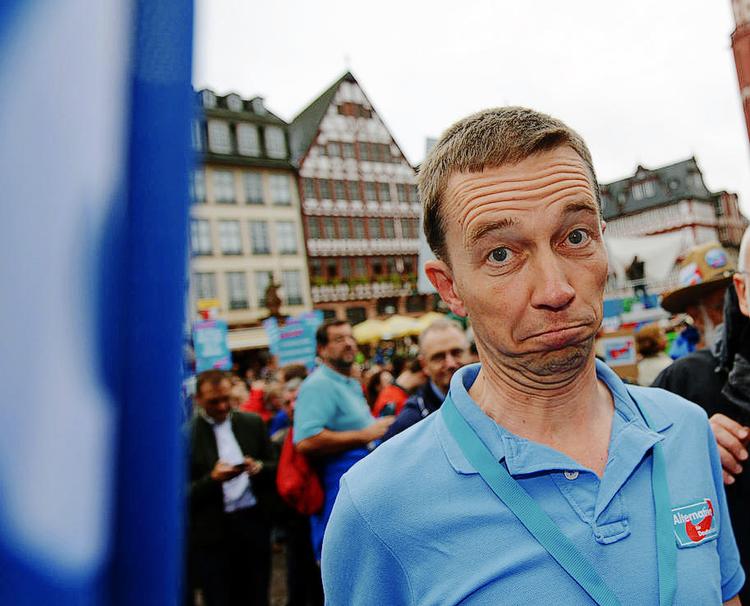 Eurokritik. De tyske skatteydere betaler for euroens krise, lyder det igen og igen fra Bernd Lucke, leder af Alternative für Deutschland. 