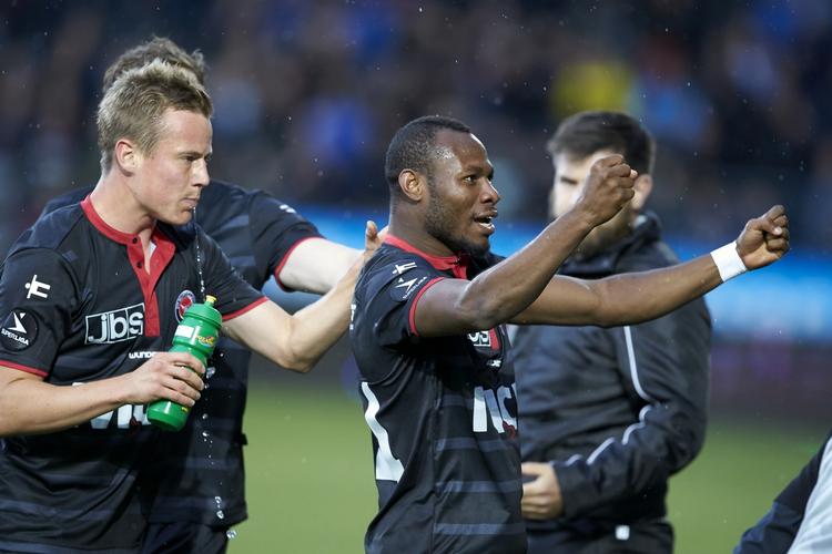 Vinder. Sylvester Igboun blev matchvinder, da FC Midtjylland slog FC Nordsjælland 2-1. Foto: 