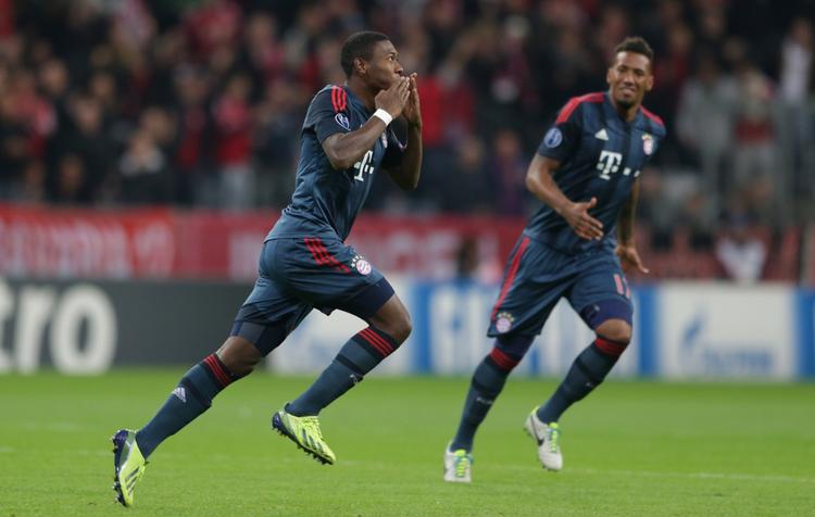 Måååål. David Alaba (tv) blev årets første målscorer i CL, da han nettede fire minutter inde i opgøret mod CSKA. 