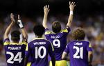 Sejr. Swansea fik en drømmestart på kampen mod Valencia, som gæsterne vandt 3-0. 