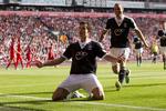 Mål. Southamptons Dejan Lovren fejrer sin scoring i kampen mod Liverpool. 